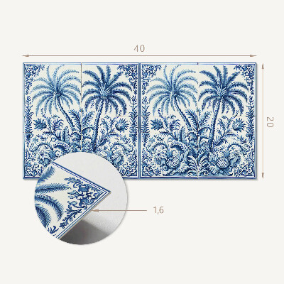 Square tv wall panel Tropical plant pattern