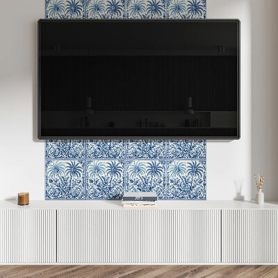 Square tv wall panel Tropical plant pattern
