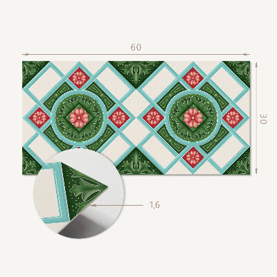 Pvc wall panel Flower pattern in a rhombus