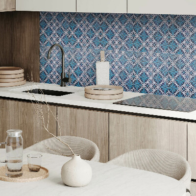 Square tv wall panel Geometric pattern with a floral motif