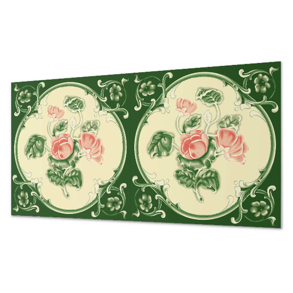Square wall panel Floral pattern with leaves