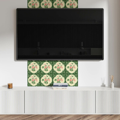 Square wall panel Floral pattern with leaves