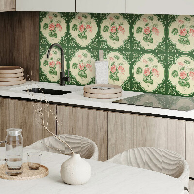 Square wall panel Floral pattern with leaves
