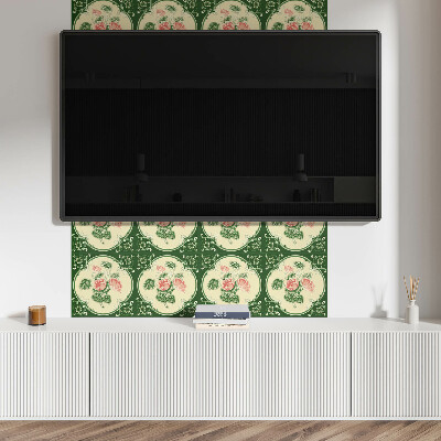Square wall panel Floral pattern with leaves