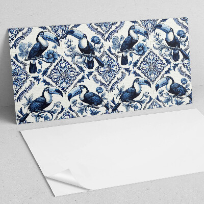 Square tv wall panel Toucan on decorative tiles