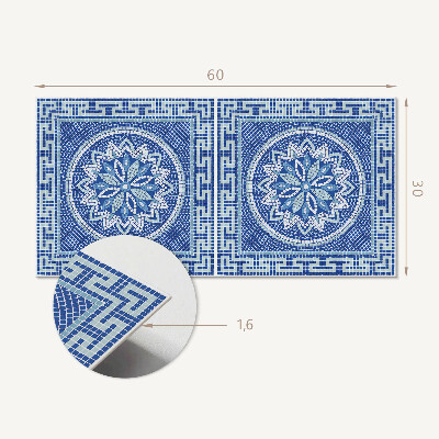 Square wall panel Mosaic floral pattern design