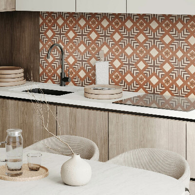 Square wall panel Pattern with geometric motifs