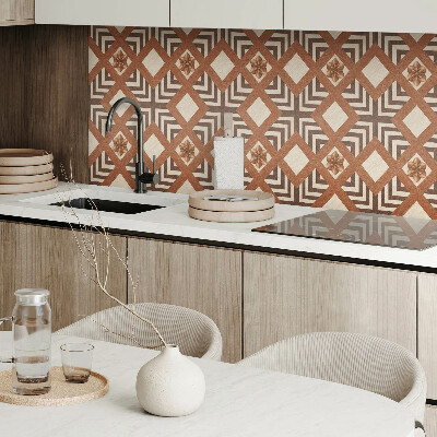 Square wall panel Pattern with geometric motifs