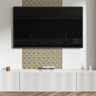 Square tv wall panel Mosaic pattern with flowers