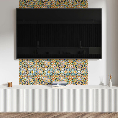 Square tv wall panel Mosaic pattern with flowers