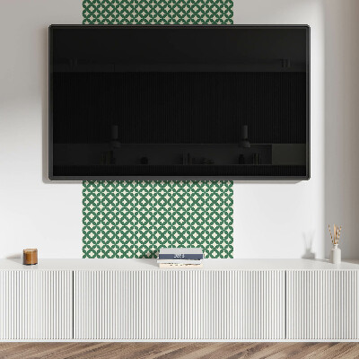 Square tv wall panel Leaf motif in a mesh