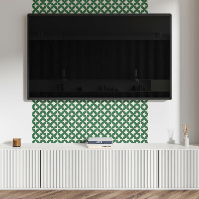Square tv wall panel Leaf motif in a mesh