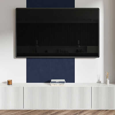Square tv wall panel Color: dark navy blue