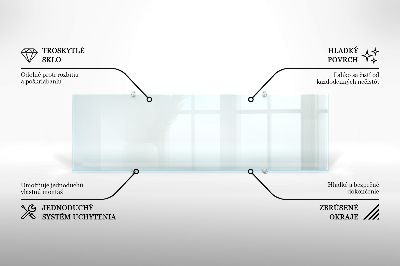 Glass worktop for the kitchen transparent