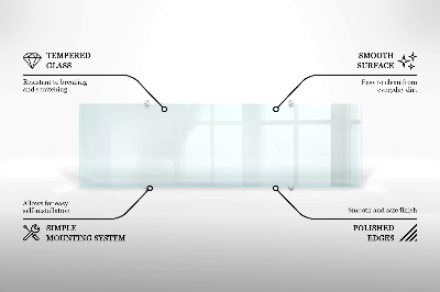 Glass worktop for the kitchen transparent