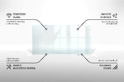 Glass worktop for the kitchen transparent