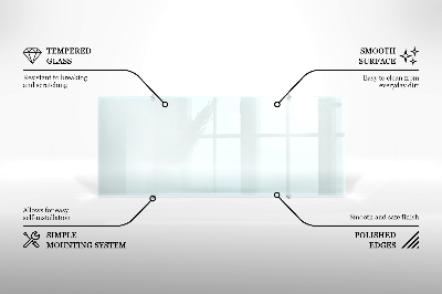 Glass worktop for the kitchen transparent