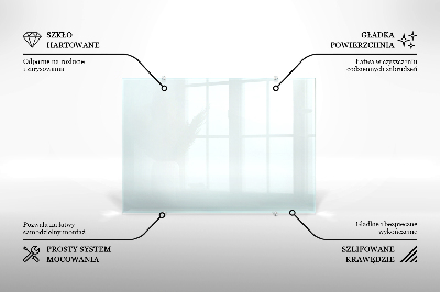 Glass worktop for the kitchen transparent