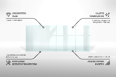 Glass worktop for the kitchen transparent