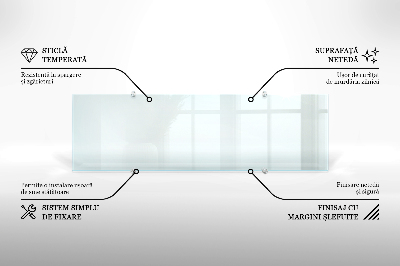 Glass worktop for the kitchen transparent