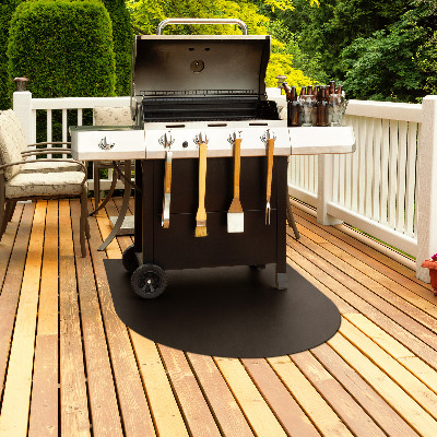Semi-oval BBQ grill floor protector 31x35 in (80x90 cm)