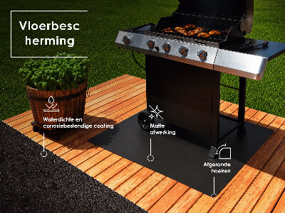 Barbecue floor protector Half-oval 39x39 in (100x100 cm)