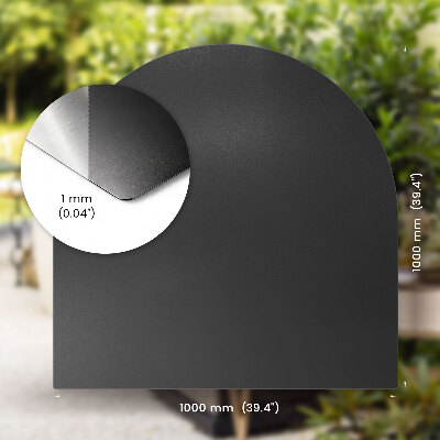 Half-oval barbecue floor protector 39x39 in (100x100 cm)