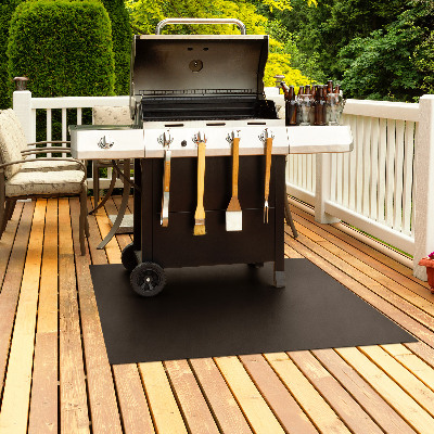 Rectangular barbecue floor protector mat 39x31 in