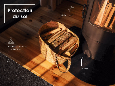 Spark guard floor plate in quarter-round shape made from black steel