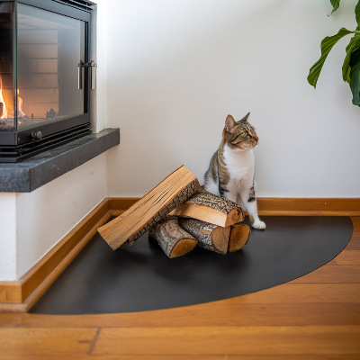 Spark guard floor plate in quarter-round shape made from black steel