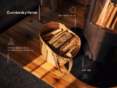 Spark guard floor plate in quarter-round shape made from black steel