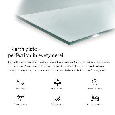 Hexagonal glass hearth transparent