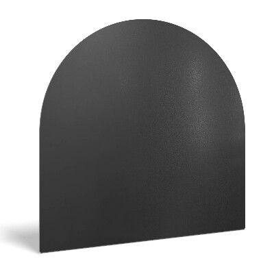 Fireplace pad in a semi-oval shape made from black steel sheet