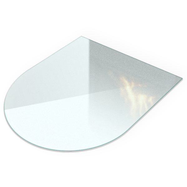 Glass hearth for log burner Semi-oval frosted glass