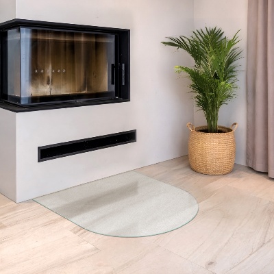 Glass hearth for log burner Semi-oval frosted glass