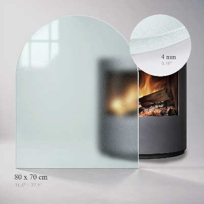 Glass hearth for log burner Semi-oval frosted glass