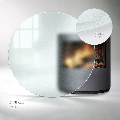 Circular fireplace base Translucent glass
