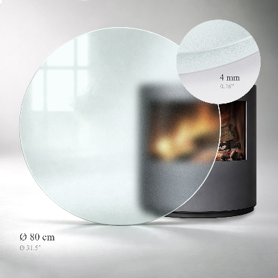 Circular fireplace base Translucent glass