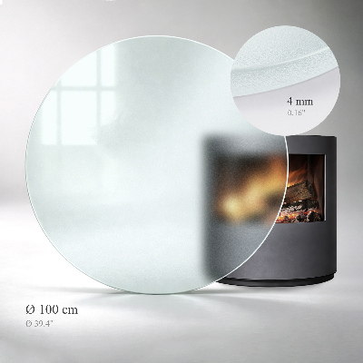 Circular fireplace base Translucent glass