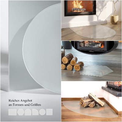 Circular fireplace base Translucent glass