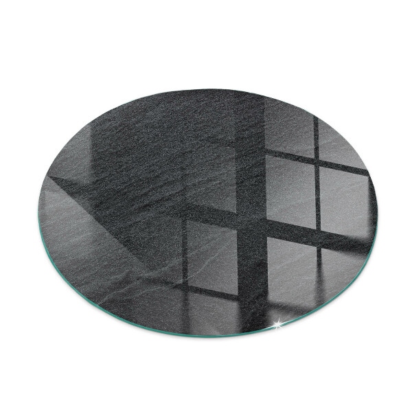 Glass hearth for stove round Natural stone texture