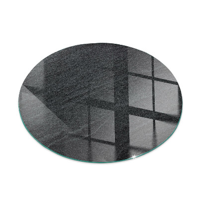 Glass hearth for stove round Natural stone texture