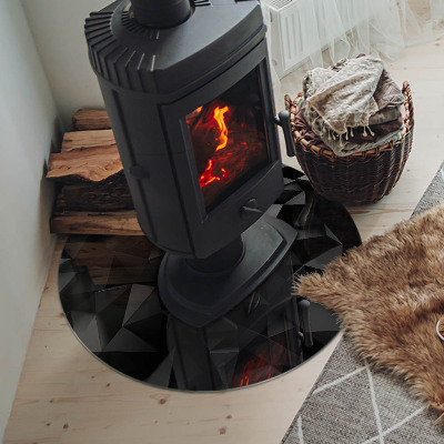 Glass hearth for stove round Three-dimensional geometry