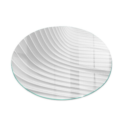 Glass hearth pad round Waves of delicate lines