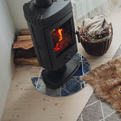Glass hearth for stove round Ceramic tile patterns
