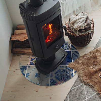 Glass hearth for stove round Ceramic tile patterns
