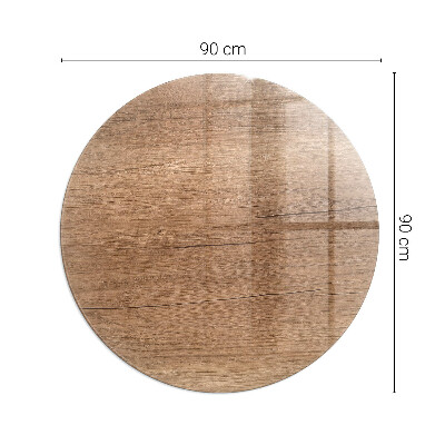 Glass hearth pad round Natural wood pattern