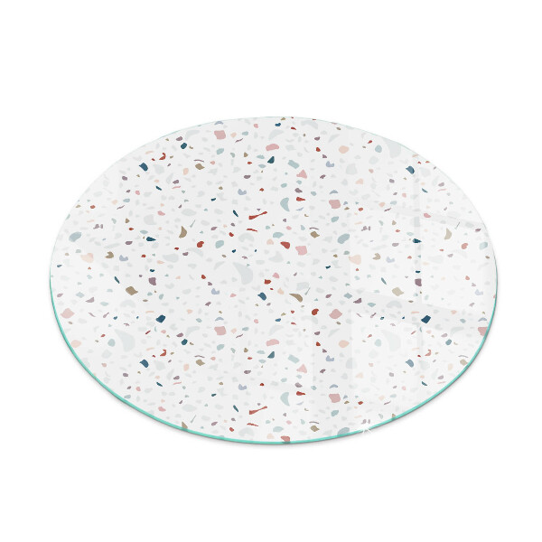 Glass hearth pad round Pattern with small shapes