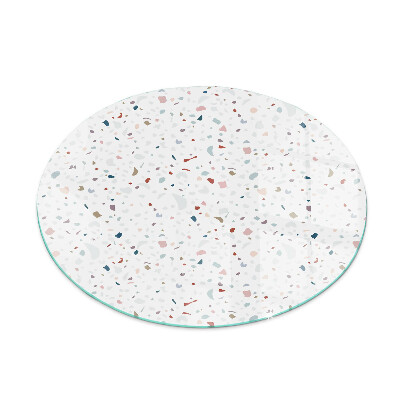 Glass hearth pad round Pattern with small shapes