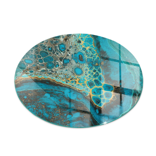 Glass hearth for stove round Abstract organic pattern